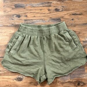 Aerie Green Athletic Shorts with Elastic Waistband